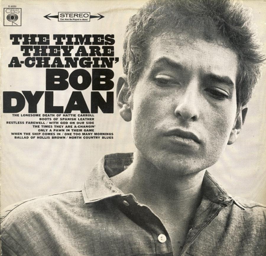 Omslaget til Bob Dylan pladen "The times they are a'changin'"