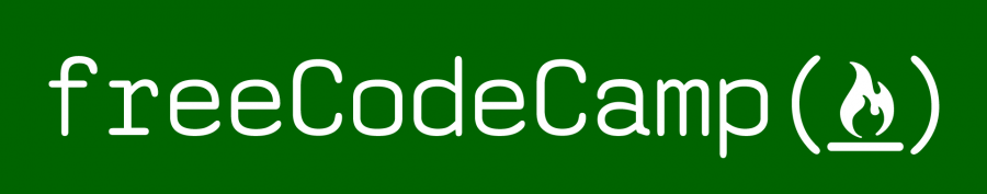 freeCodeCamp logo, som er en flamme i parentes og teksten "free code camp"